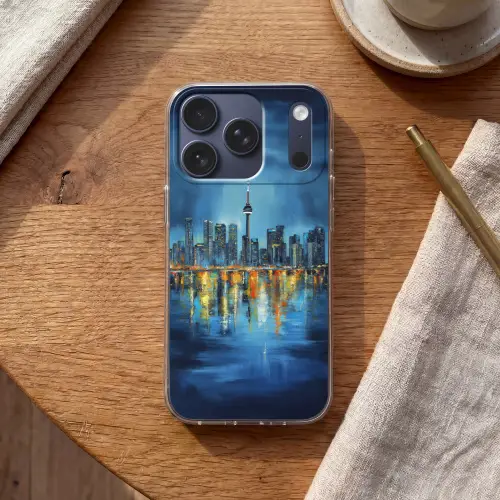 Skyline Toronto - Water - Stadslichten - Toren Telefoonhoesje iPhone 17 Pro klein -sfeer1