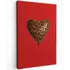 Ballon - Hartvormig - Rood - Panterpatroon Tuinposter op houten frame 2 cm dik middel -3d