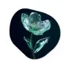 Bladeren - Bloem - Glazen - Donkerblauw Wandcirkel Organisch Forex 3mm klein -3d