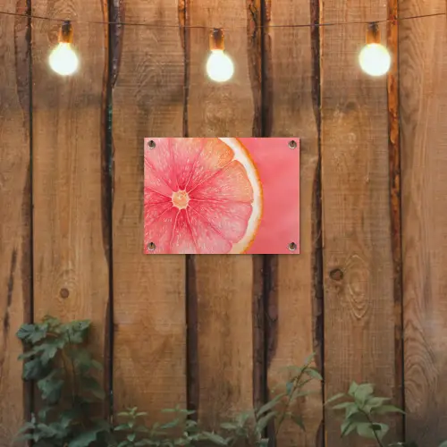 Grapefruit - Roze - Levendig tuinposter los doek klein -sfeer1