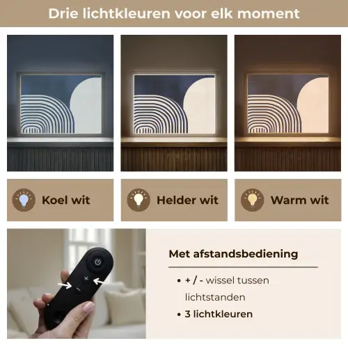 Donkerblauw - Abstract - Lijnen Light Box met batterij (Wandlamp) middel -USP_lichtkleurNL