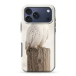 Sneeuwuil - Paal - Winter - Portret - Majestueus Toughcase MagSafe Apple iPhone 17 Pro Max klein -3d