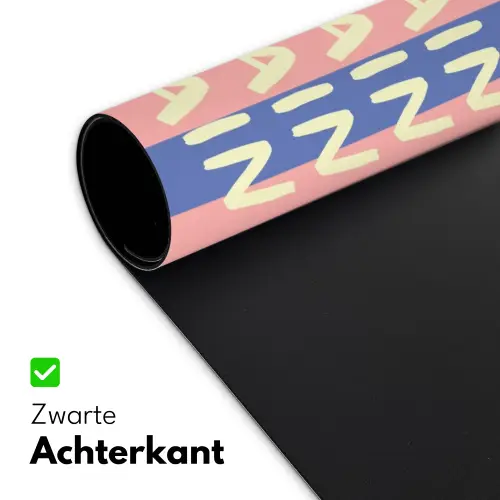 Try again - Strepen - Roze - Verticaal - Blauw Muismat XXL klein -sfeer2
