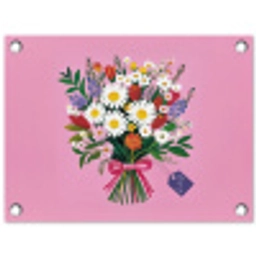 Bloemen - Quote - Kaartje - Kleurrijk tuinposter los doek klein -3d