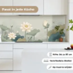 Lotus - Bloemen - Groen keuken achterwand 2 middel -sfeer4_DE
