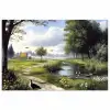Zandpad - Groen landschap - Water poster papier klein -3d