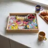 Expressief - Milkshake - Vrouw - Felle kleuren Dienblad Rechthoek middel -sfeer2