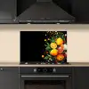 Citroenen - Zwart - Kruiden - Graffiti - Verf keuken achterwand spatscherm klein -sfeer1