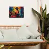 Wijn - Vrouw - Sfeervol - Kleurrijk tuinposter los doek klein -sfeer7