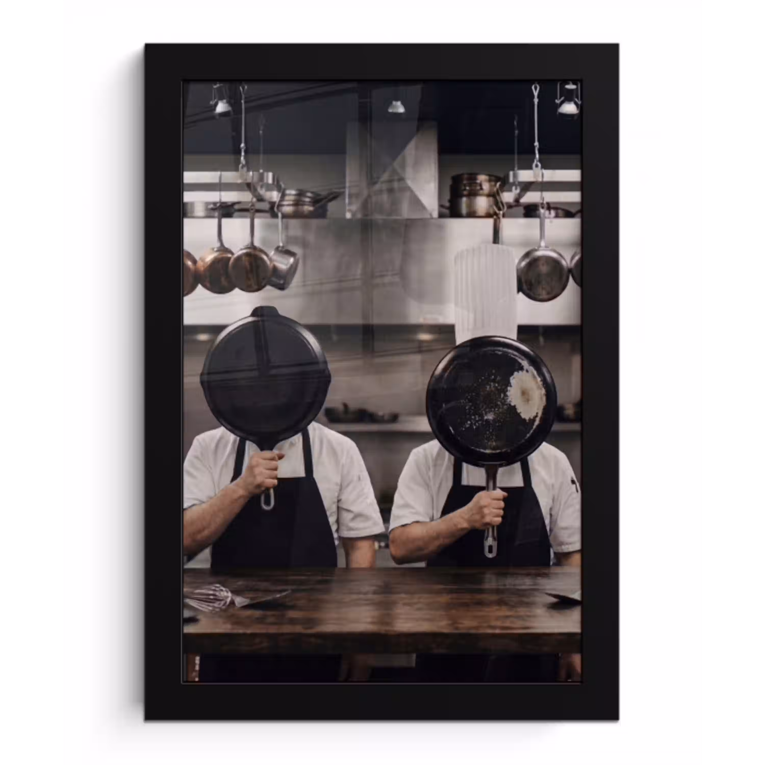 Koks - Koekenpannen - Keuken fotolijst zwart zonder passe partout klein -3d