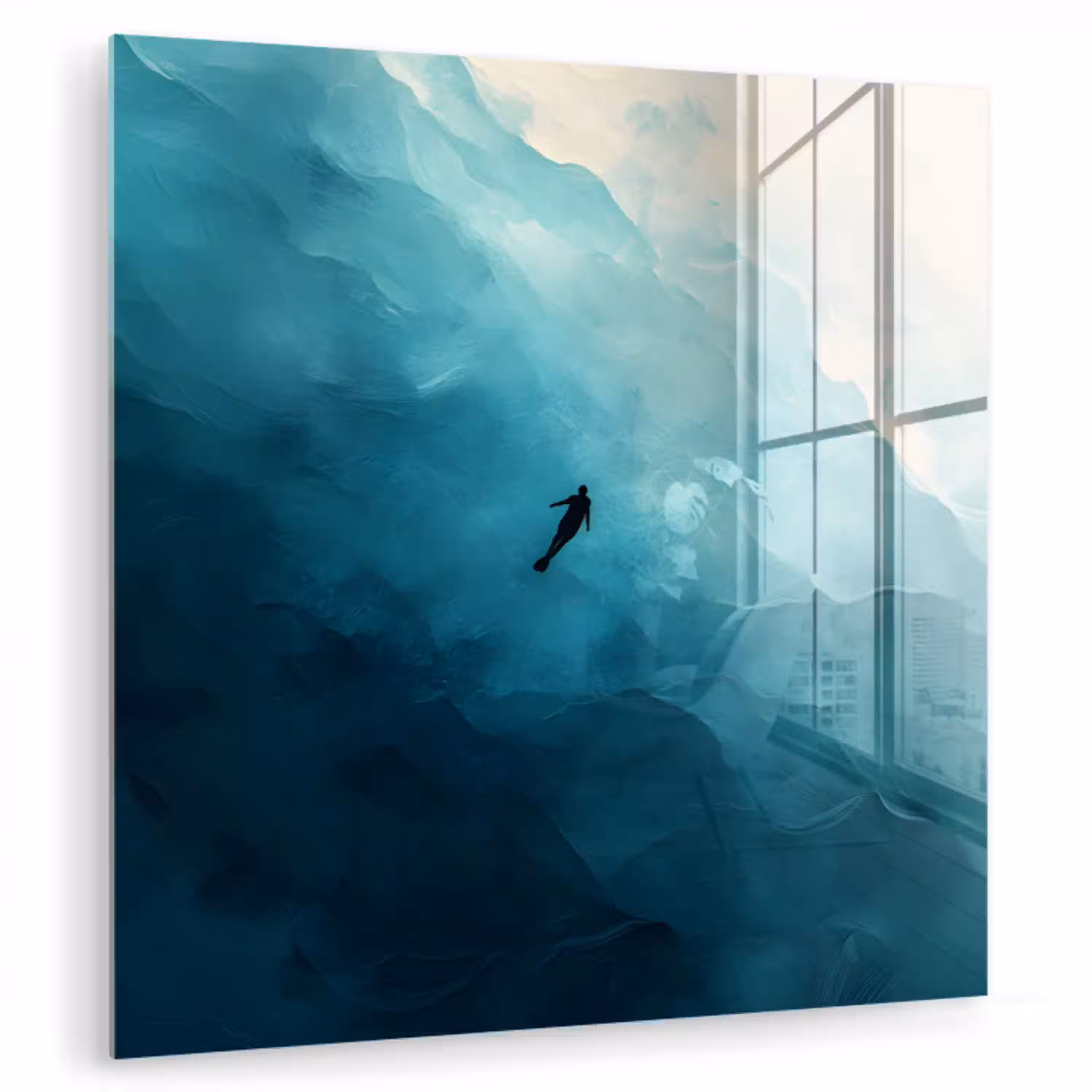 Zee - Silhouet - Abstract - Blauw plexiglas 5mm klein -zzzproduct_nieuw