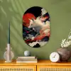 Witte vos - wolken - maan Wandcirkel Ovaal Forex klein -sfeer2