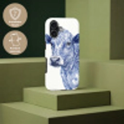 Illustratie - Koe - Blauw Toughcase MagSafe Apple iPhone 17 klein -USP_PrintM_DE