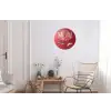 Sierlijk - Bloem - Roze - Glazen Wandcirkel aluminium klein -woonkamer