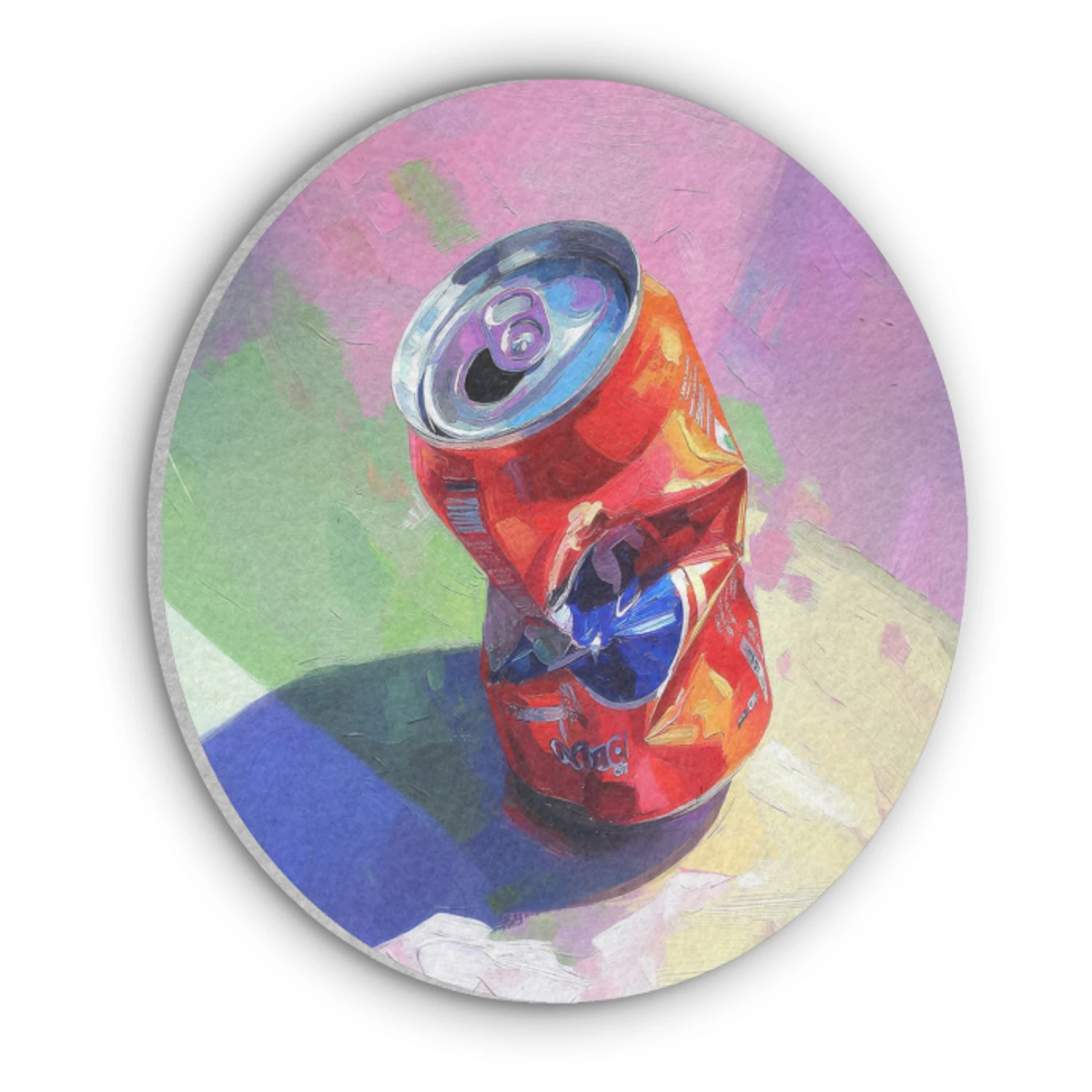 Frisdrank - Blik - Paars Akoestische PET Vilt - Rond klein -3d