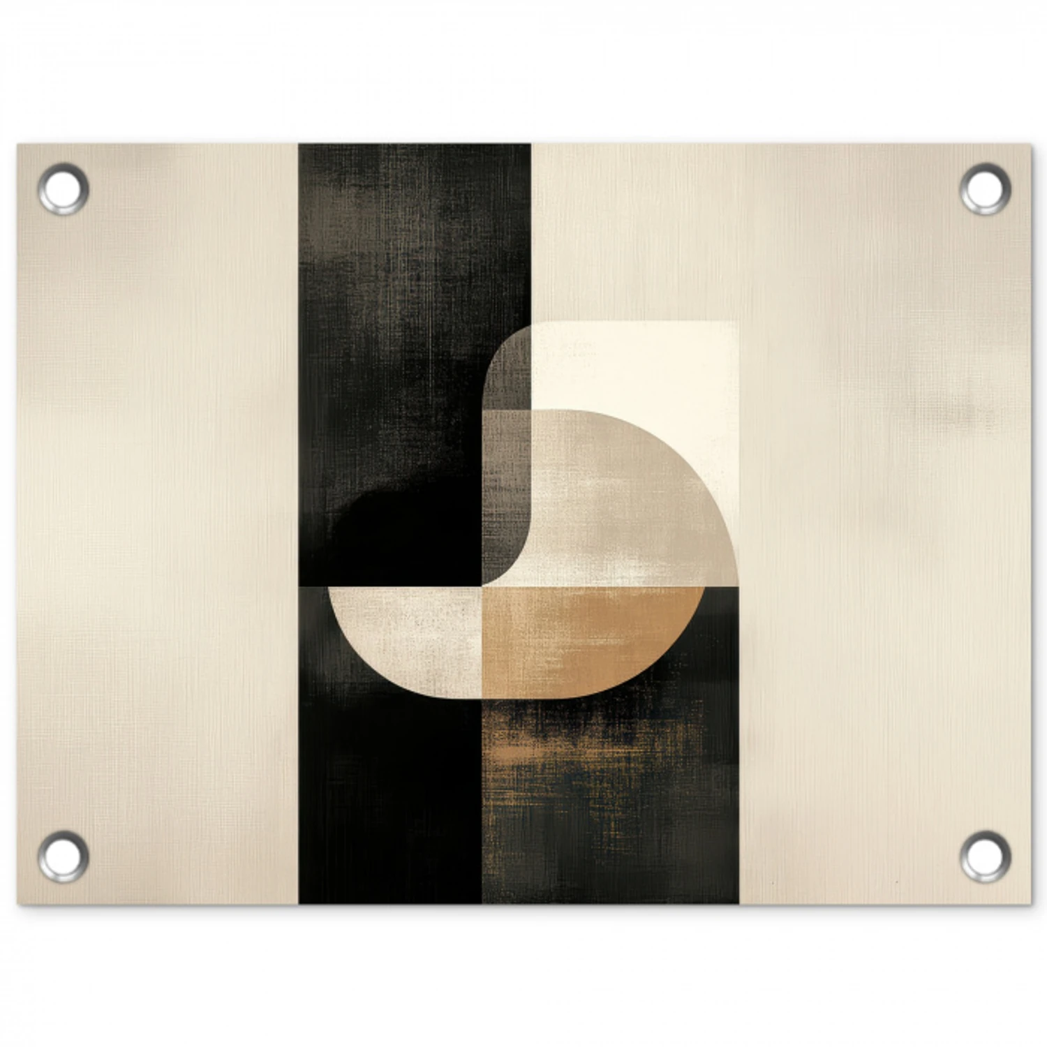 Modern - Vierkant - Vormen tuinposter los doek klein -3d