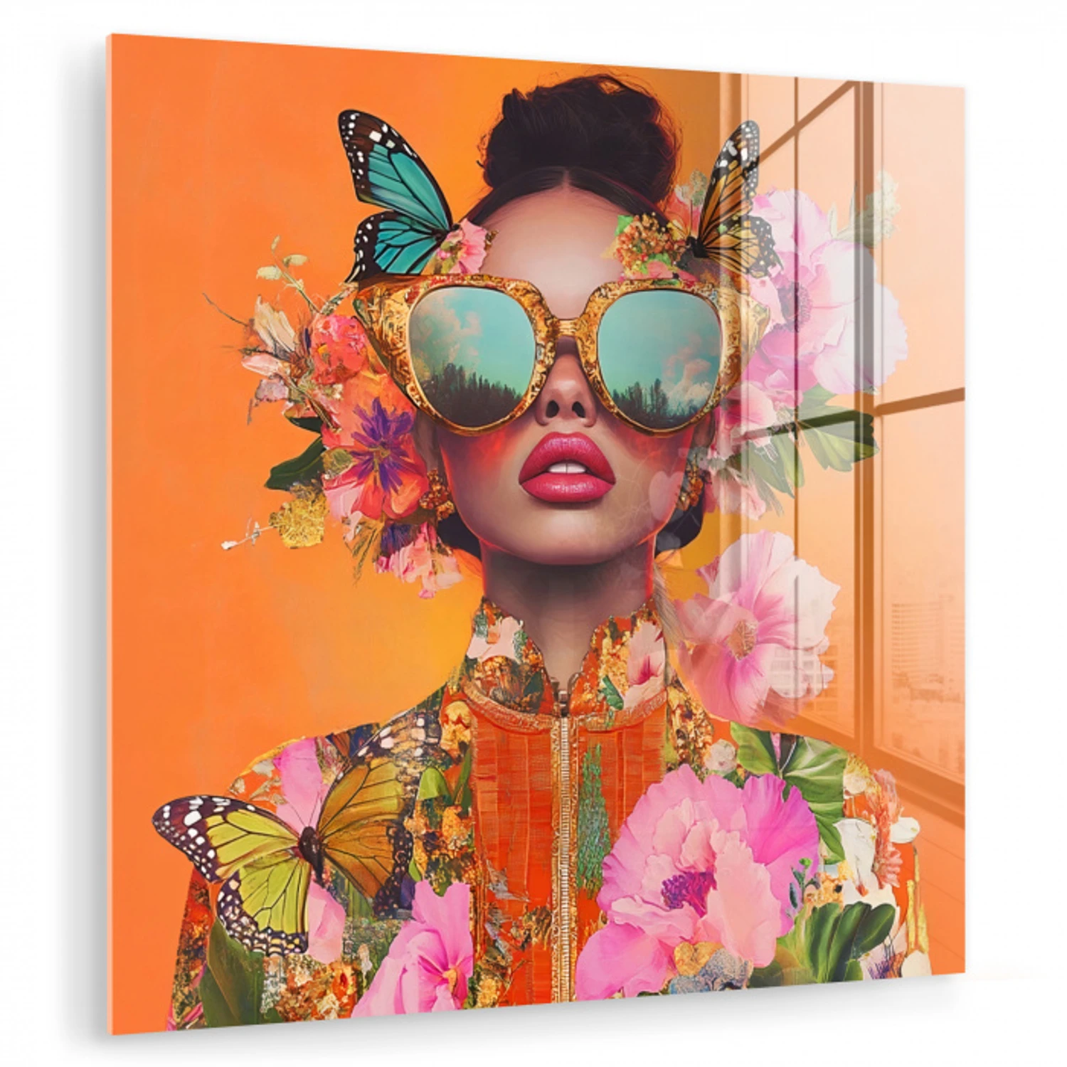 Vlinders - Vrouw - Zonnebril - Kleurrijk plexiglas 5mm klein -zzzproduct_nieuw
