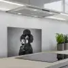 Hond - Krullen - Zonnebril - Wijn keuken achterwand spatscherm klein -3d_schuin