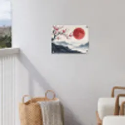 Kersenbloesem - Oosters - Rood tuinposter los doek klein -sfeer8