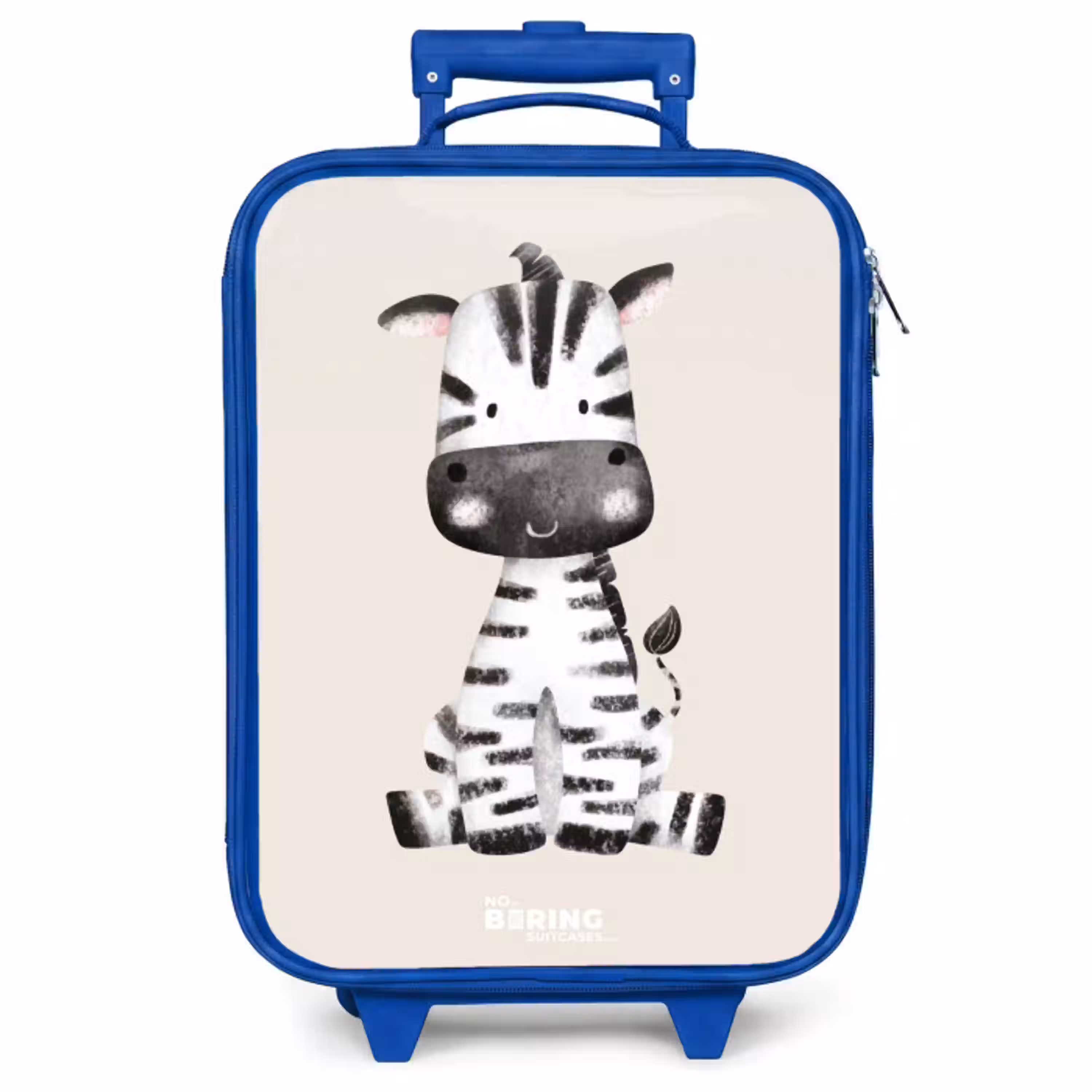 Zebra portrettekening met beige achtergrond Kinderkoffer - Blauw klein -zzz_website3d
