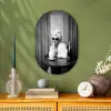 Vrouw - Bubbels - Zwart - Wit Wandcirkel Ovaal Forex klein -sfeer2