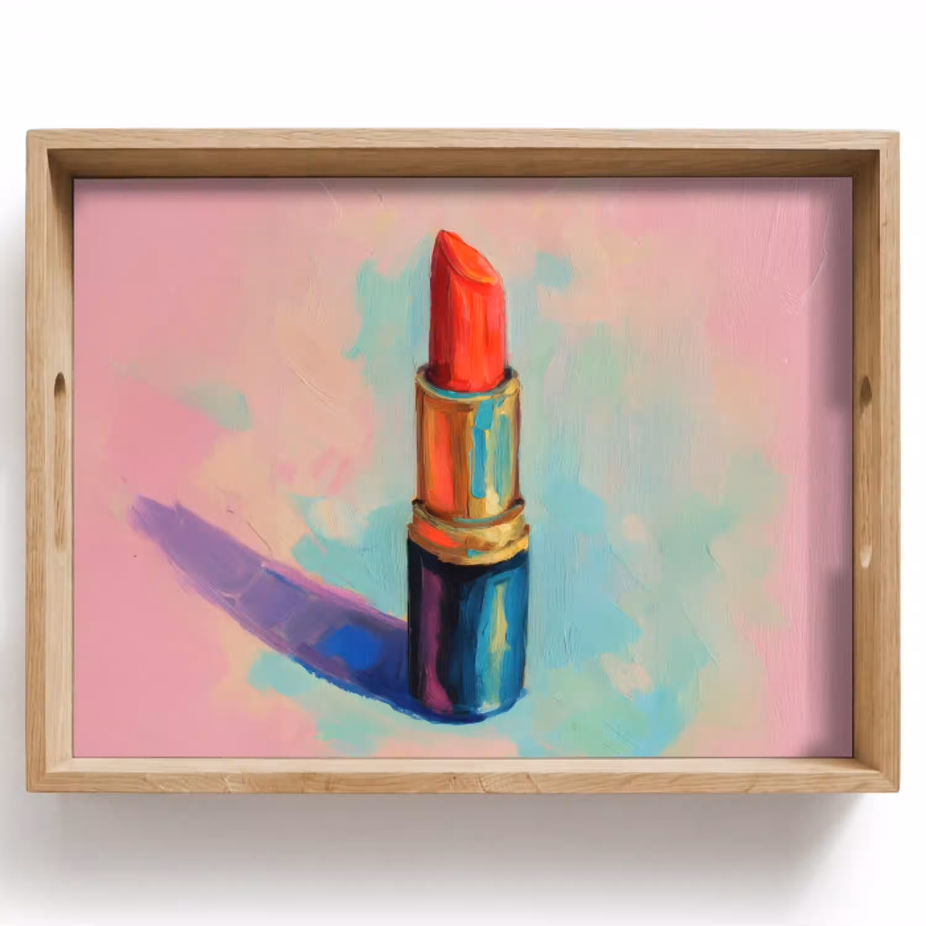 Lippenstift - Rood - Penseelstreken Dienblad Rechthoek middel -z3d_shopping