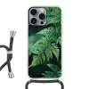Varenblad - Groen - Structuur - Wazig Hoesje iPhone 16 Pro Max met koord klein -3d
