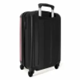 Minimal - Zacht oudroze met zwarte streep NBS - Handbagage koffer - Unisex middel -achterkant