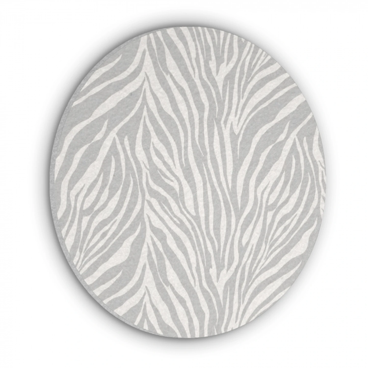 Zebra - Motief - Grijs Akoestische PET Vilt - Rond klein 838 -3d