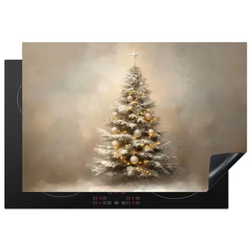 Kerst - kerstboom - Sneeuw - Art Inductie beschermer vinyl 3mm klein -3d