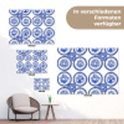Cirkels - Bloemen - Blauw tuinposter los doek klein 239 -Xsfeer9_DE