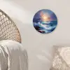 Golven - Zee - Kleurrijk - Rotsen Wandcirkel plexiglas klein -sfeer5