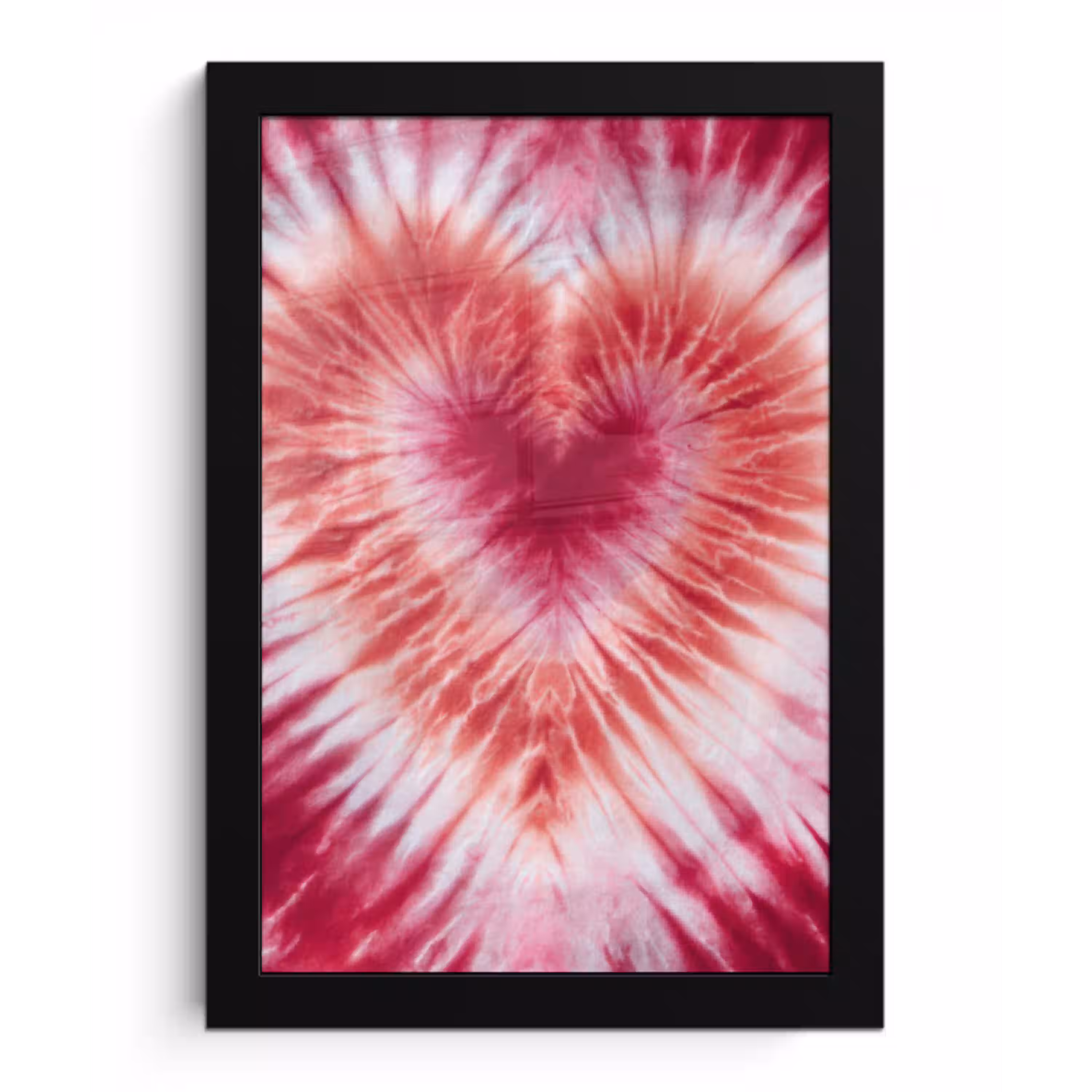Hartvorm - Roze - Tie dye fotolijst zwart zonder passe partout klein -3d