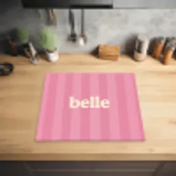 Roze - Gestreept - Belle Inductie beschermer vinyl 3mm middel -sfeer5