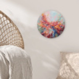 Bloemen - Abstract - Kunst - Modern Akoestische PET Vilt - Rond klein -sfeer4