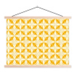 Patroon - Retro - Geel textielposter latten blank klein 122 -3d
