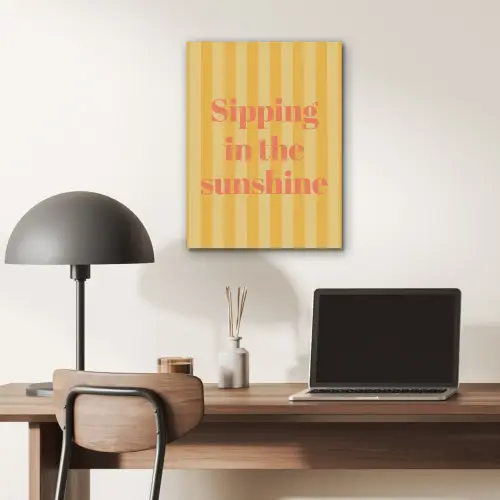 Gestreept - Geel - Sunshine - Letters PET vilt klein -sfeer5