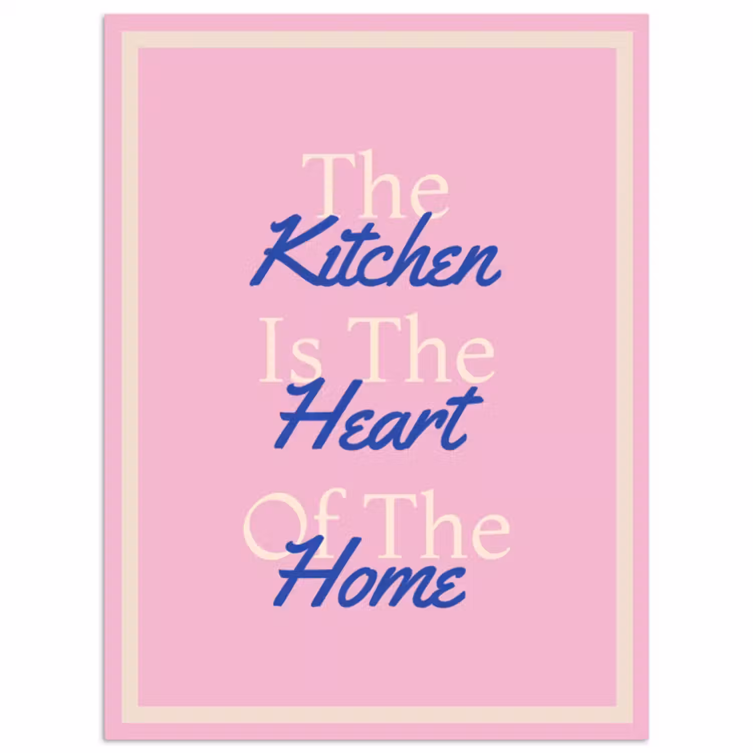 Poster – Tekst - Blauw - Keuken - Kader