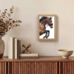 Paard - Springen - Modern Light Box met kabel (Tafellamp) klein -sfeer2
