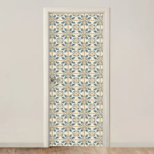 Patroon - Klassiek - Kleurrijk deurposter klein 289 -3d_beige