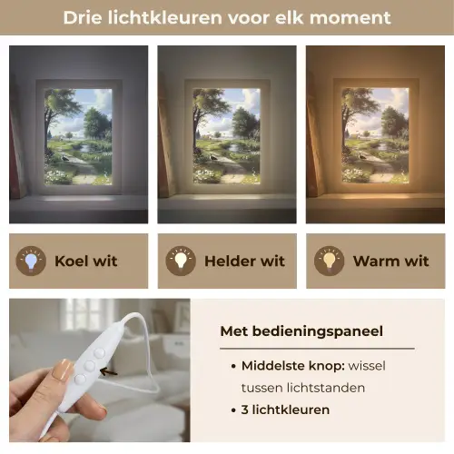 Zandpad - Groen landschap - Water Light Box met kabel (Tafellamp) klein -USP_lichtkleurNL