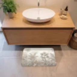 Jungle - Tropisch - Natuur -Vintage - Beige Badmat klein -sfeer1
