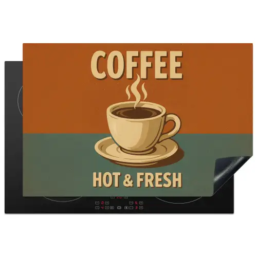 Koffie - Kop - Vintage - Quote Inductie beschermer vinyl 3mm klein -3d