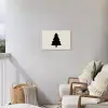 Kerstboom - Zwart - Feestdagen - Beige Tuinposter op houten frame 2 cm dik klein -sfeer1