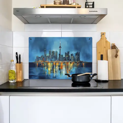 Skyline Toronto - Water - Stadslichten - Toren Inductie beschemer met haakjes klein -sfeer2