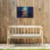 Kerstboom - Kerst - Abstract - Kleurrijk Tuinposter op houten frame 2 cm dik klein -sfeer4