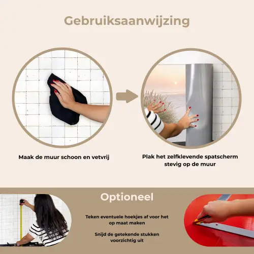 Horizon - Duinlandschap - Zand keuken achterwand spatscherm klein -gebruiksaanwijzing_NL