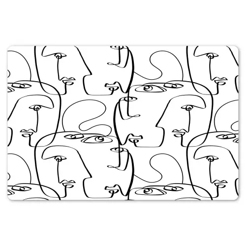 Gezichten - Abstract - Contourlijnen Placemat vinyl groot 368 -zzsfeer1_Kitchenyeah-website