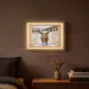 Schotse Hooglander - Landschap - Landelijk - Bergen - Winter - Doorkijk Light Box met batterij (Wandlamp) middel -sfeer4