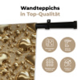 Druppels - Organisch - Goud Wandkleed katoen klein 269 -tsfeer2_DE